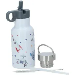 chic.mic Trinkflasche Kinder bioloco sky kids astronauts 350ml - Wassersprudler - doppelwandige Edelstahl-Trinkflasche, hält Getränke bis zu 12 Stunden warm und 24 Stunden kalt, ideal für Kinder und auch für kohlensäurehaltige Getränke geeignet.