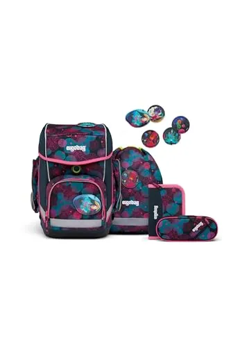 ergobag cubo Set 6-teilig – ergonomischer Schulrucksack für die 1. Klasse - Ergonomischer Schulranzen mit höhenverstellbarem Tragesystem für optimalen Tragekomfort, inklusive Sportbeutel und gefülltem Federmäppchen – ideal für die Grundschule.