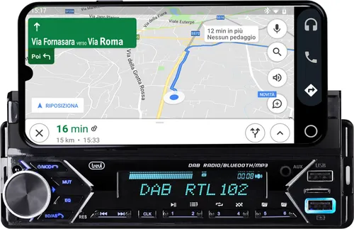 Trevi SCD 5753 DAB Nero - 160 W Bluetooth Autoradio, 4.0 Kanäle mit anpassbarem Equalizer und Fernbedienung