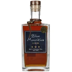 Blue Mauritius Gold Rum 40% Vol. 0,7l - Exklusiver Rum aus Mauritius, mit feinen Aromen von Holz und tropischen Früchten. Ausgezeichnet mit mehreren Medaillen, ideal zum pur genießen oder auf Eis.