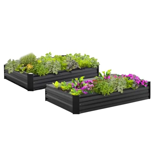 IDMarket - 2er-Set Gemüsegartenquadrate aus Metall 80x115 cm - Gestalten Sie Ihren Garten mit diesen robusten, rechteckigen Gemüsegartenquadraten aus Metall. Ideal zur effektiven Anpflanzung und Pflege Ihrer Pflanzen! Perfekt für den Gartenliebhaber!','category':'Blumentöpfe & Pflanzgefäße