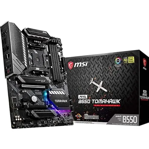 MSI MAG B550 Tomahawk Mainboard AM4 - Leistungsstarkes ATX-Board mit 4x DDR4 Unterstützung, ideal für Gaming und professionelle Anwendungen