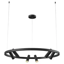 Flexible LED Pendelleuchte Satellite - Metall schwarz Ø98 cm - Moderne Pendelleuchte aus Metall mit schwenkbaren Spots, die sich horizontal um 340° und vertikal um 90° drehen lassen. Ideal für individuelle Lichtgestaltung.