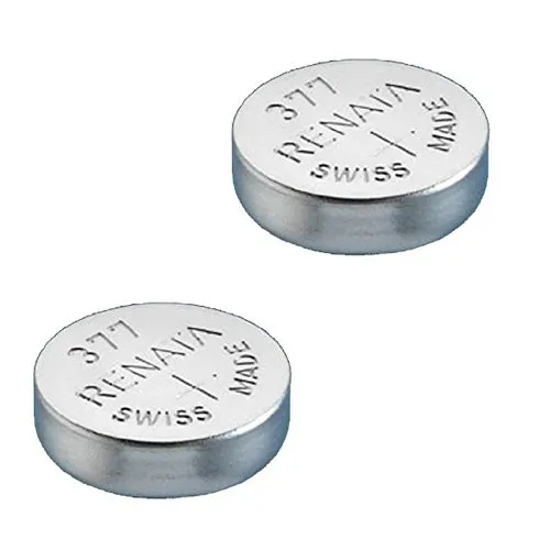 Renata 377 Quecksilberbatterie für Uhren, SR626SW, Silberoxid Uhrenbatterie, 1,55 V, silberfarben 2 x