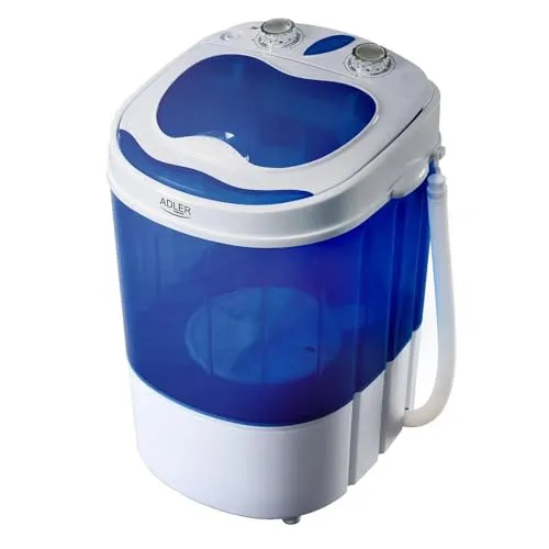 Camry Adler AD 8051 - Toplader Waschmaschine, kompakt mit 3 kg Fassungsvermögen in Blau-Weiß ideal für kleine Haushalte