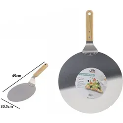 Trade Shop - Pala Spatola Für Pizzas Mit Paleta Legno Tagliere Tondo 49x30,5cm 74185 -