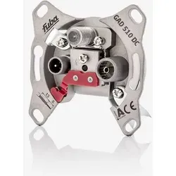 Fuba GAD 510 DC Antennendose 3-Loch - SAT Kabelfernsehen DVB-T Radio - Unicable-tauglich - Unterputz Antennensteckdose Durchgangsdos