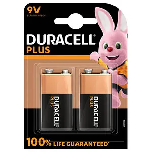 Duracell 2er-Pack E-Block Batterien 6LR61 - 9V Blockbatterien für zuverlässige Energie in Elektronikgeräten wie Wecker und Taschenlampen