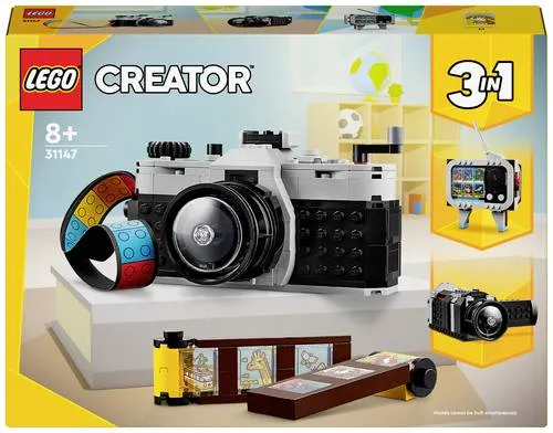 Creator 3-in-1 Retro Kamera 31147 - Vielseitiges Konstruktionsspielzeug für kreative Bauprojekte und nostalgischen Spielspaß
