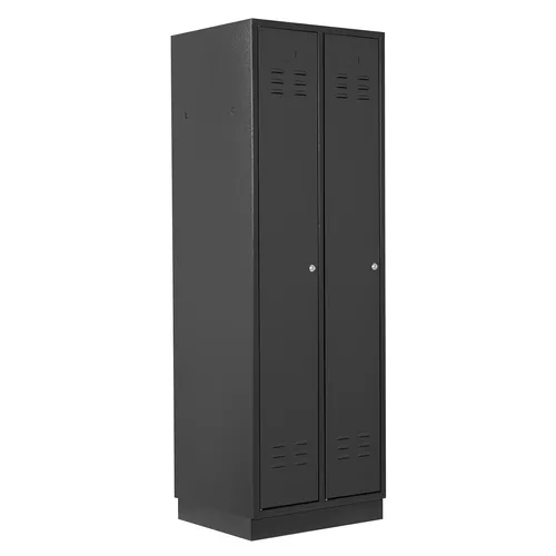 ADB Umkleideschrank / Spind 2-türig, Anthrazit, 178x60x50cm - Praktischer 2-türiger Umkleideschrank in modernem Anthrazit. Ideal für gewerbliche Lagerung, bietet er ausreichend Platz und eine hochwertige Verarbeitung für optimale Nutzung.