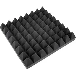 OMNITRONIC Akustikschaumstoff Pyramide 100mm, 50x50cm - Akustikschaumstoff zur Schallabsorbation mit hoher akustischer Absorbation, flexibel anbringbar und B1 schwer entflammbar - Qualität von Omnitronic.