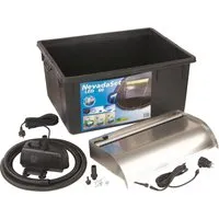 Ubbink Wasserfall-Set Nevada 60 cm Inox LED Wasserspiel - Bachläufe & Wasserfälle, elegantes Edelstahl-Design mit integrierter LED-Beleuchtung für stimmungsvolle Akzente im Garten.