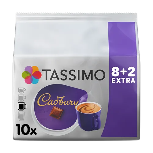 Tassimo Cadbury Kakao 6095 - Kaffeekapseln & -pads – Erleben Sie den cremigen Schokoladengeschmack von Cadbury mit herrlichem Milchschaum. Ideal für eine genussvolle Auszeit!