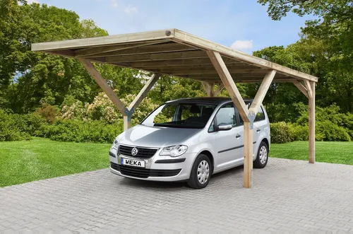 weka Y-Einzelcarport, ohne Dacheindeckung - Robuster Carport von Weka, ideal für den Schutz Ihres Fahrzeugs, ohne Dacheindeckung für individuelle Gestaltungsmöglichkeiten.