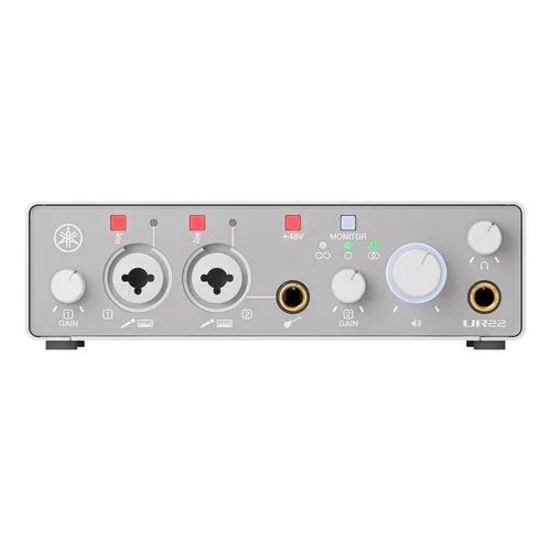 Yamaha UR22 MK3 White - 2-Kanal USB 2.0 Audiointerface mit 24-Bit/192 kHz, ideal für Musikproduktionen; inkl. Steinberg Cubase AI/LE und USB-C Kabel für einfache Verbindung mit PC/Mac.