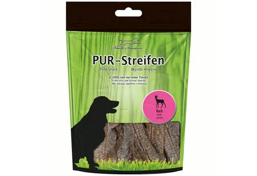 Greenhound PUR Streifen Reh - Zarte Kausnacks aus 100 % Rehfleisch – ideal für Hunde mit sensibler Verdauung. Getreidefrei und glutenfrei, leicht teilbar und perfekt als Belohnung oder Snack zwischendurch.