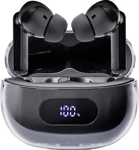 Intenso Buds Earphone Plus T310AE Black - True Wireless Kopfhörer mit Active Noise Cancelling, bis zu 25 Stunden Akkulaufzeit und intuitiver Touchsteuerung