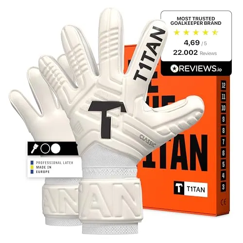 T1TAN Classic 1.0 White-Out Torwarthandschuhe Größe 8 - Hochwertige Torwarthandschuhe mit starkem Grip und optimaler Ballkontrolle. Der bewährte Flat Cut sorgt für maximale Kontaktfläche und einfache Handhabung. Ideal für Training und Spiel auf allen Untergründen.