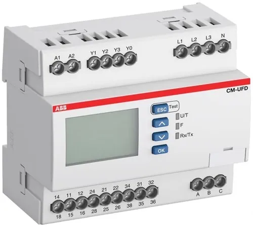 ABB CM-UFD.M31M Überwachungsrelais - Sonstige Elektroinstallationsartikel mit 3 Relais-Ausgängen, überwacht Spannung und Frequenz, ideal für Sicherheit und NA-Schutz in Ein- und Dreiphasennetzen.