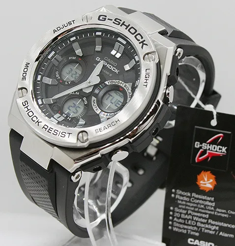 CASIO G-SHOCK GST-W110-1AER Quarzuhr - Armbanduhr für Herren mit analog-digitaler Anzeige, stoßfest und solarbetrieben, wasserdicht bis 200 m – ideal für Abenteurer und Sportler.