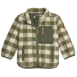 Fleecejacke "FIOW 50 MNS FLC JCKT", Kinder, Gr. 110/116, grün - Funktionsjacken: Kuschelige Sherpa Fleecejacke mit Karomuster, ideal als Übergangsjacke und Midlayer. Mit Kinnschutz und Namensetikett für mehr Sicherheit und weniger Verlustgefahr.