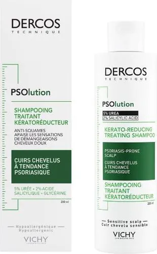 Vichy Dercos Anti-schuppen Psoriasis Shampoo - Spezialshampoo für schuppenflechte-neigende Kopfhaut, beruhigt Juckreiz und fördert die natürliche Abschuppung für gesunde Haare.