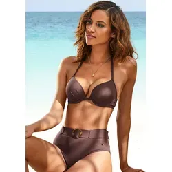 s.Oliver Push-Up-Bikini-Top Rome - Neckholder-Bikini mit gemoldetem Schalen und integrierten Kissen für einen perfekten Sitz. Ideal für einen stylishen Strandauftritt in braun.