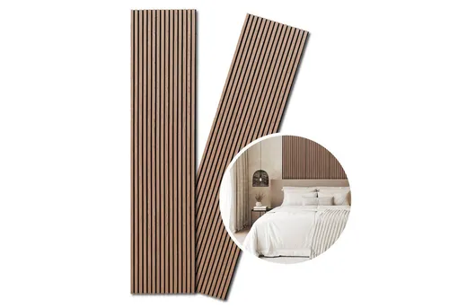 KAISER plastic® Akustikpaneele Walnuss | 150 x 40 cm | Wanddeko für Wohnzimmer - Vielseitige Akustikpaneele in edlem Walnuss-Design zur Verbesserung der Raumakustik. Ideal für Wohnräume und Büros, einfach zu montieren und kombinierbar für individuelle Gestaltung.