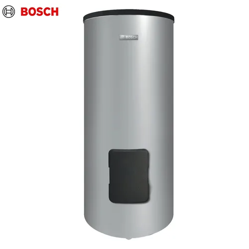 Bosch Wärmepumpenspeicher Stora WP 300 KP 1 B, 300 Liter, silber - Robuster 300 Liter Wärmepumpenspeicher von Bosch, ideal für Hybridsysteme. Kompakte Bauweise, langlebiger emaillierter Stahlbehälter und einfache Installation dank höhenverstellbarer Füße.