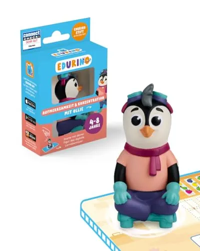 EDURINO Lernfigur Edurino Ollie - Aufmerksamkeit & Konzentration - Experimentieren-Spielzeug für Kinder ab 4 Jahren, das mit Ollie, dem Pinguin, spielerisch Aufmerksamkeit und Konzentration trainiert.