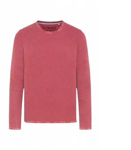 Camp David Herren Strukturierter Pullover Stone Washed Brick Red, XXL - Stylischer Pullover mit Used Look, ideal für lässige Outfits. Das strukturierte Strickmuster und der Rundhalsausschnitt sorgen für besonderen Komfort.