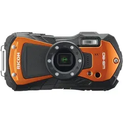 Ricoh WG-80 Orange 64GB Komplettset - Wasserdicht bis 14m - Camcorder mit 1080p Full HD-Filmaufnahmen, bruchsicher und frostsicher. Ideal für Abenteuer und Outdoor-Aktivitäten!