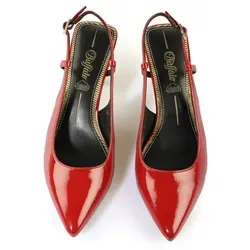 Buffalo Buffalo Sling Back- Vegan Patent High-Heel-Pumps rot 41 EU