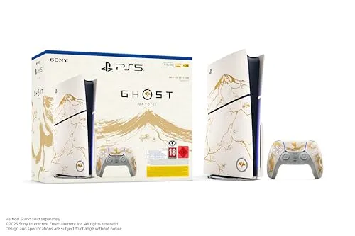 Sony PS5 Konsole SLIM Disc Ghost of Yotei Limited Ed. - Konsolen, exklusive Limited Edition mit 1 TB Speicher und einzigartigem Ghost of Yotei Design für ultimatives Gaming-Erlebnis.