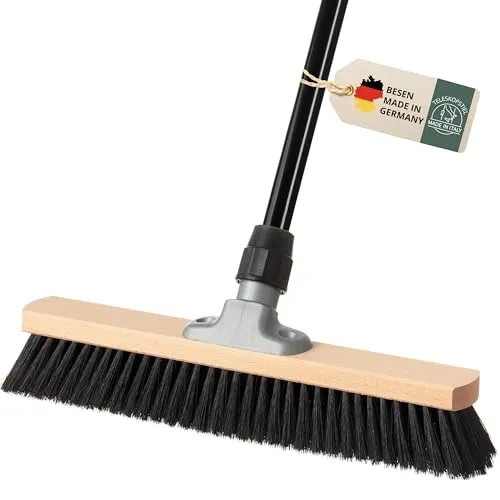 Saalbesen mit Teleskopstiel – 40 cm Breite für Werkstatt und Industrie - Praktisches Set aus Saalbesen und Teleskopstiel – ideal für Werkstätten und große Flächen. Weiche Borsten und stabile Verarbeitung sorgen für müheloses Reinigen. Der höhenverstellbare Stiel ermöglicht optimale Handhabung und Platzersparnis.