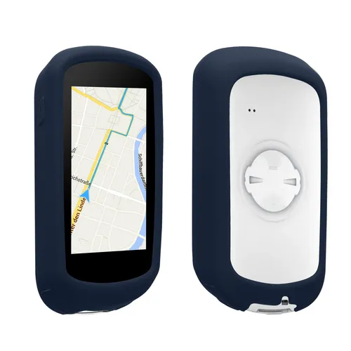kwmobile Hülle kompatibel mit Garmin Edge Explore 2 - Silikon GPS Fahrrad Case Schutzhülle - in Dunkelblau