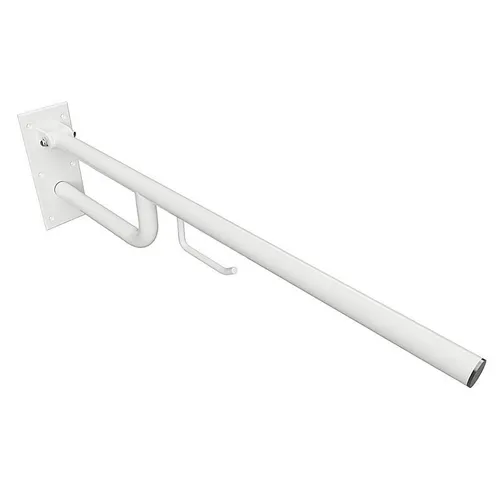 BELP Stützklappgriff mit Toilettenpapierhalter Weiß - Praktischer Stützklappgriff für Bad & WC, ideal für mehr Sicherheit und Komfort. Integrierter Toilettenpapierhalter, aus robustem Stahl mit einer Traglast von bis zu 120 kg.
