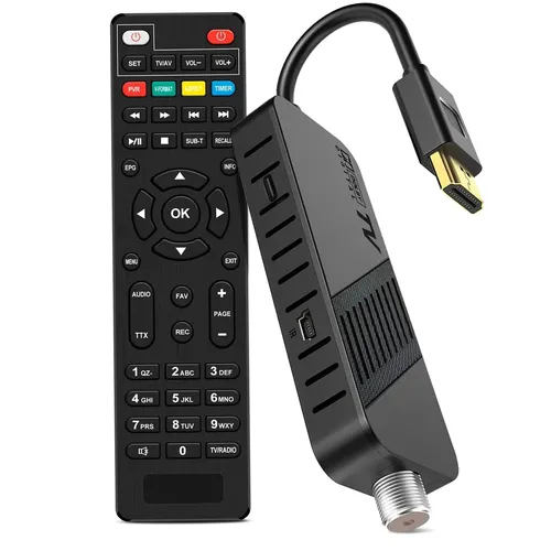 LEYF DVB-S2 Sat Receiver - Full HD 1080P HDMI TV Stick - TV-Receiver mit elegantem Mini-Stick Design, der hinter dem Fernseher verborgen werden kann und Ihnen ein beeindruckendes Fernseherlebnis bietet.