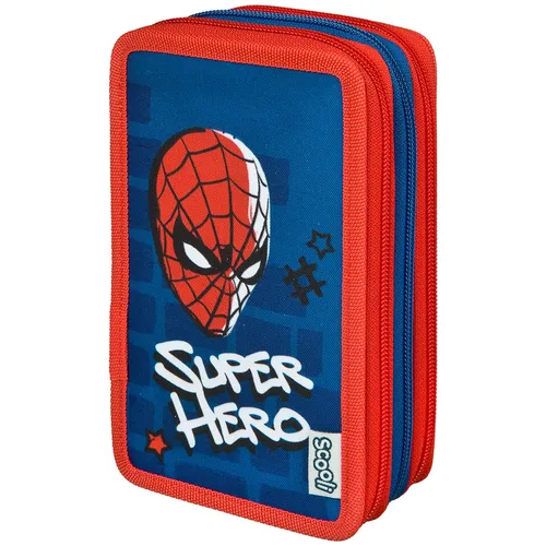 Undercover Spiderman 3-Fächer Federmäppchen - Praktisches 3-Fächer Federmäppchen mit Spiderman-Motiv, gefüllt mit allem, was Ihr Kind für die Schule braucht. Ideal für kreative Köpfe ab 3 Jahren!