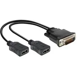 Delock 65280 HDMI Adapter - 1x DMS-59 Stecker auf 2x HDMI-Buchse, ermöglicht Anschluss von zwei HDMI Monitoren für erweiterte Bildschirmnutzung