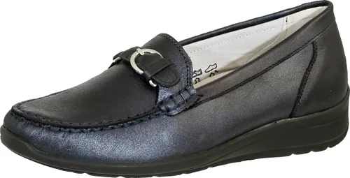 Waldläufer Hinata 331504-198-194 (7/notte) - Damen Slipper in Mitternachtsblau, mit flexiblem Laufsohle und Wechselfußbett für individuellen Komfort. Ideal für hohen Lauf- und Tragekomfort.