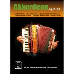 Akkordeon spielen – Online-Kurs mit Videos und Playalongs - Umfassendes Notenheft für Akkordeon-Anfänger mit 21 Online-Videos und 42 Playalongs. Ideal für den Einstieg in Spieltechniken und Notenwerte. 26 Seiten im praktischen DIN A4-Format.