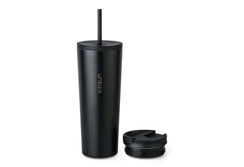 Vinsun Thermobecher Isolierbecher 720ml - Coffee to go Becher, doppelwandig isoliert und auslaufsicher – ideal für heiße und kalte Getränke unterwegs.