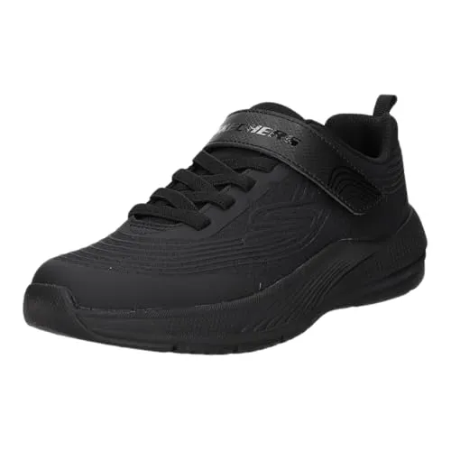 Skechers Boys MICROSPEC Advance Sneakers Kids 403926L BBK Schwarz, Schuhgröße: 30 EU - Leichte Sneakers für Kinder mit sportlichem Design. Flexible Laufsohle und gepolsterte Einlegesohle sorgen für Komfort. Mit Klettverschluss und Stretch-Schnürung einfach anzuziehen. Coole Farbgebung in Schwarz für jeden Look.