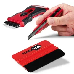 Rakel-3er Set - Hochwertige Rakel mit Cutter-Messer und Schaber