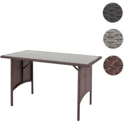 Poly-Rattan Esstisch HWC-G16, 112x60cm - Vielseitiger Gartentisch - Gartentisch aus hochwertigem Poly-Rattan mit gehärteter Glasplatte. Ideal für Garten und Wohnräume, robust und pflegeleicht. Kombinierbar mit anderen Möbeln der Gastronomie-Serie G16.