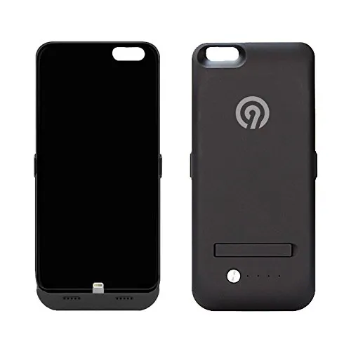 NINETEC 4800mAh Power Case + Schutzhülle 2in1 mit Akkufunktion Power Bank Zusatzakku für iPhone 6 Plus Black