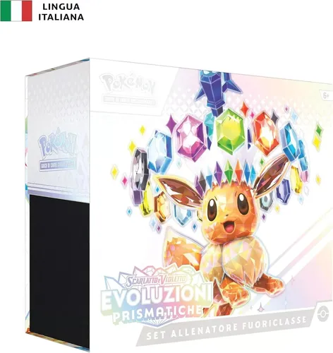 Pokemon Evoluzioni Prismatiche Set Allenatore Fuoriclasse ETB ITA - TCG OVP Displays, enthält exklusive Promo-Karten und ist ideal für Pokémon-Fans ab 4 Jahren!