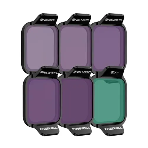 Freewell Bright Day Filter Kit für DJI Flip Drone - Drohnen-Filterkit mit ND8/PL, ND16/PL, ND32/PL, ND64/PL und ND1000 für perfekte Lichtkontrolle und kreative Langzeitbelichtungen. UV-Schutz für klare Bilder und Objektivschutz.