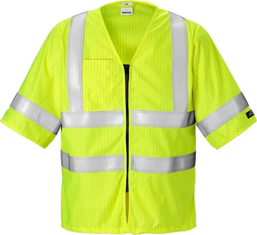 Fristads Flame High Vis Weste Kl. 3 5023 FHA 124295 - Flammschutz-Weste in warnschutz-gelb, ideal für den professionellen Einsatz. Metallfrei, antistatisch und mit praktischen Taschen. Geprüfte Qualität für höchste Sicherheit in ATEX Umgebungen.